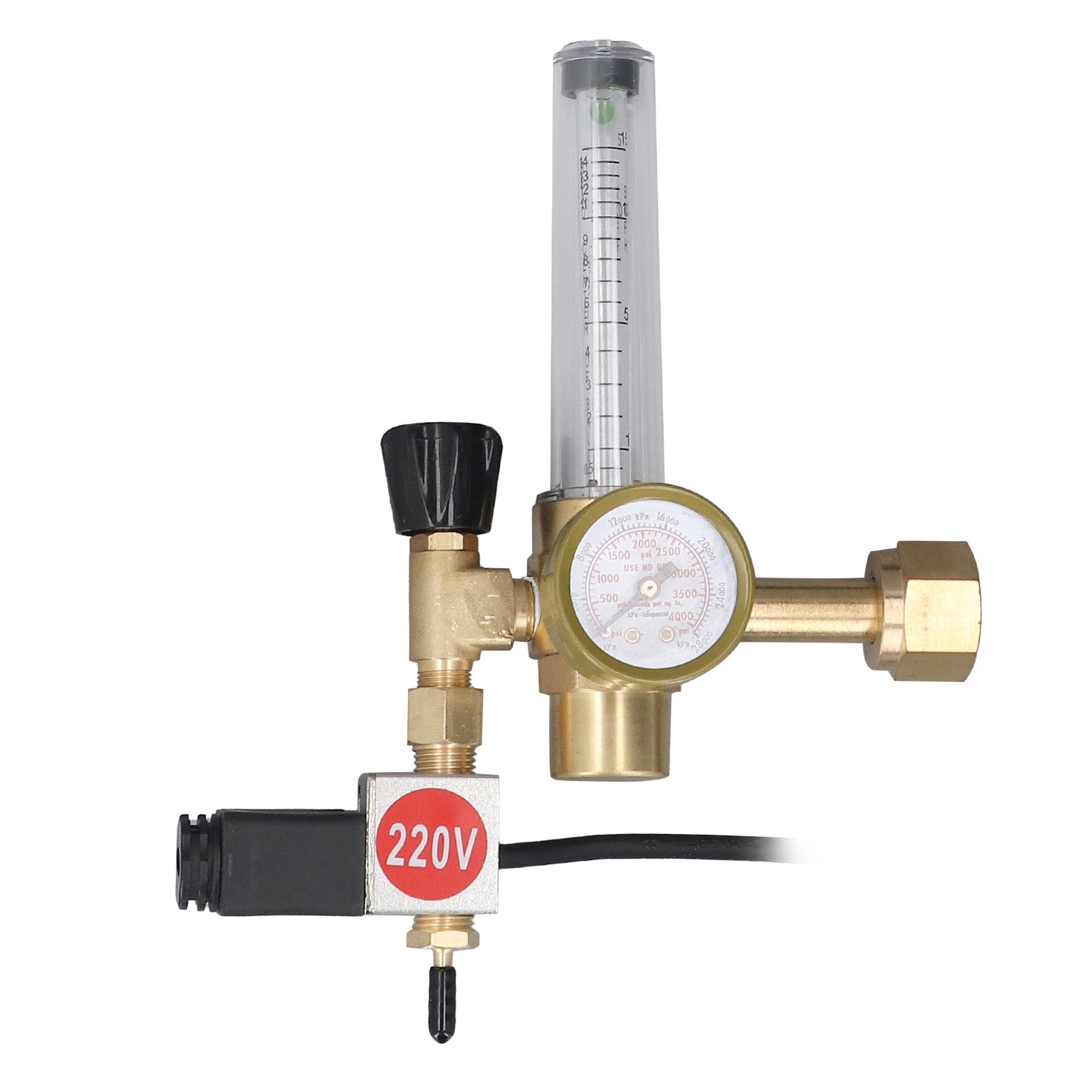 Co₂-regler Mit Magnetventil Und Durchflussmesser Cga320, Messing-einlass, Für Hydroponische Indoor-anbauzelte, 220-v-eu-stecker