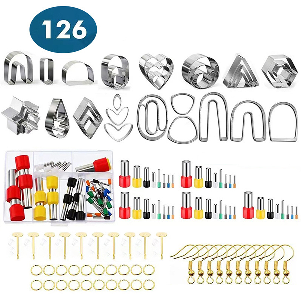 Ausstechformen-set Für Polymerclay (126-teilig): Edelstahlformen (36 Verschiedene Formen) Und 40 Runde Ausstechformen. Ideal Für Schmuckherstellung, Keramikarbeiten Und Gravuren.