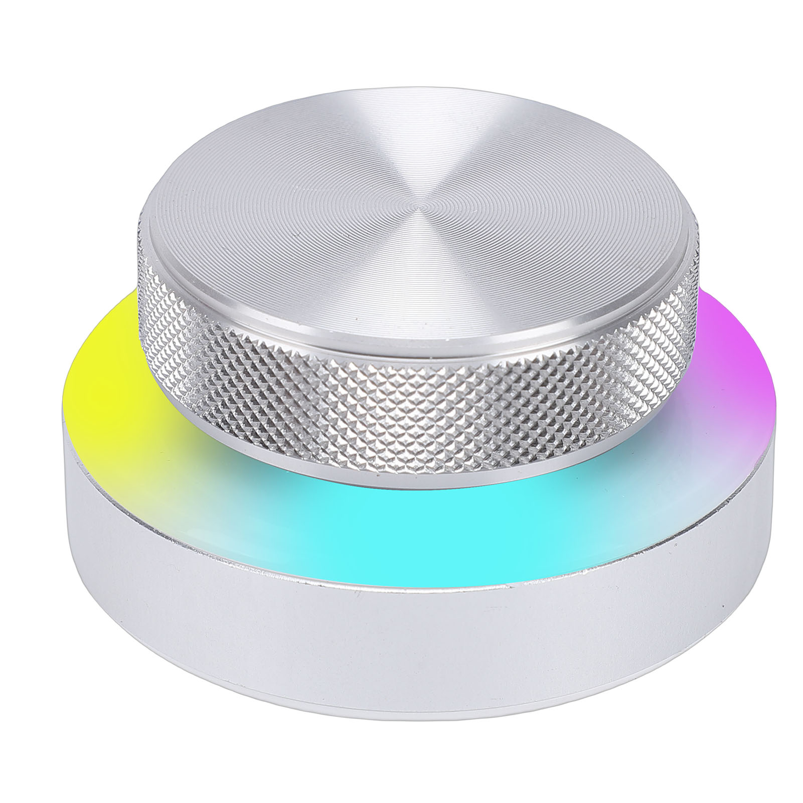 Anpassbarer Steuerknopf Mit Rgb-beleuchtung, 2,4-ghz-bluetooth, Usb-c-anschluss, Seitenwechselfunktion, Multimedia-lautstärkeregler, Windows-kompatibel, Silberne Farbe.