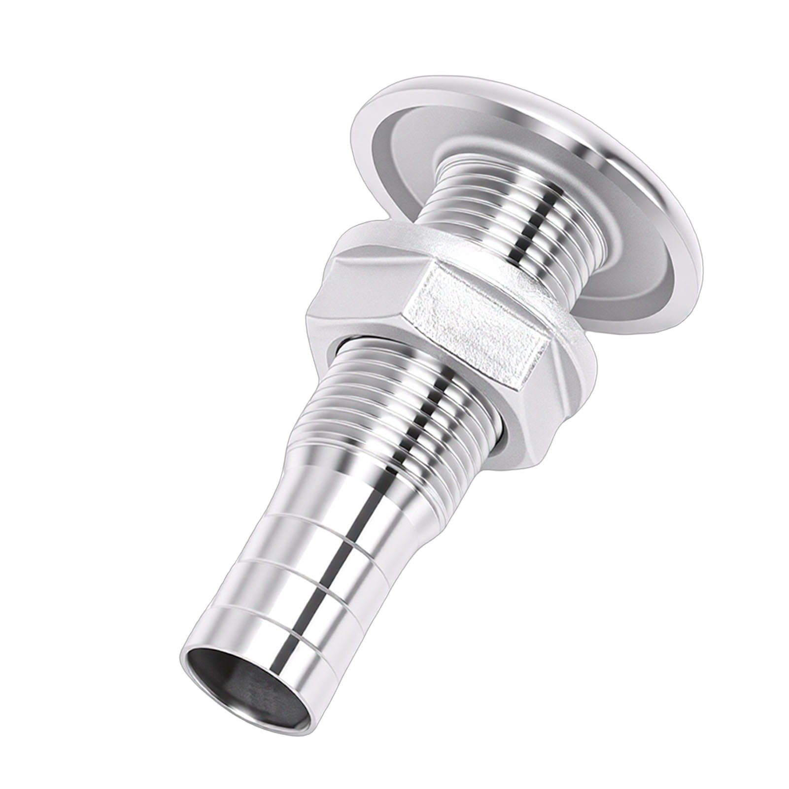 Nutdurchgangsverschraubung Aus Edelstahl 316, Einlass/auslass, Für Schiffsausrüstung, 3/8"-halbgewinde", Ohne Dichtung.