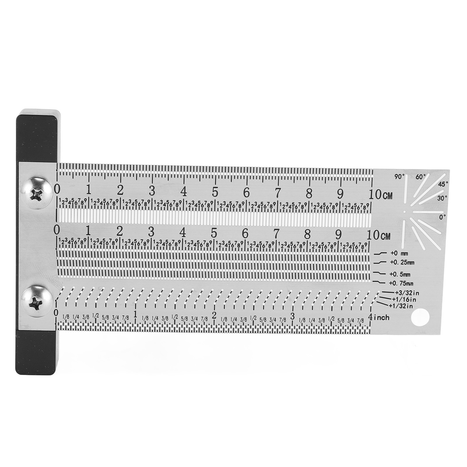 100 Mm (4 Zoll) T-winkel, 0,25 Mm (1/32 Zoll) Genauigkeit, Edelstahl, Für Holzbearbeitung, Bohrmaschine Und Kreissäge.