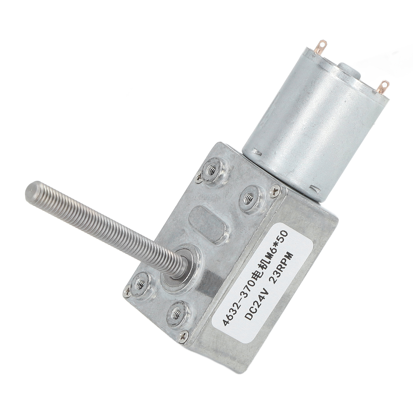 Stoßfester Gleichstrom-getriebemotor, Schneckenradturbine (vierkant), 24-v-gleichstrom-untersetzungsgetriebe, M6 X 50 Mm Gewinde, 23 U/min