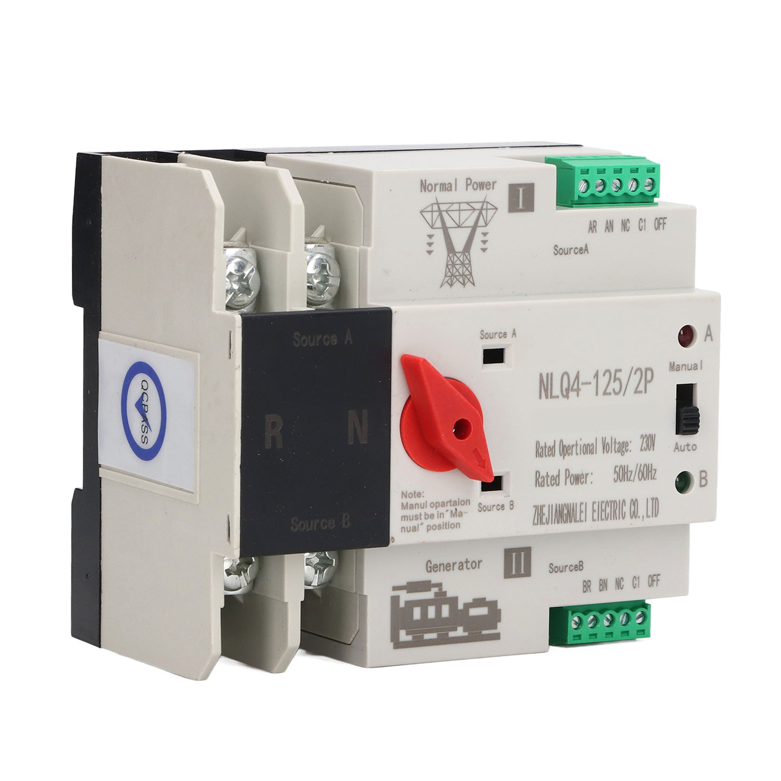 Automatischer 2-poliger Dual-power-umschalter Für Generator, 230 V Ac 20 A Wechselrichter