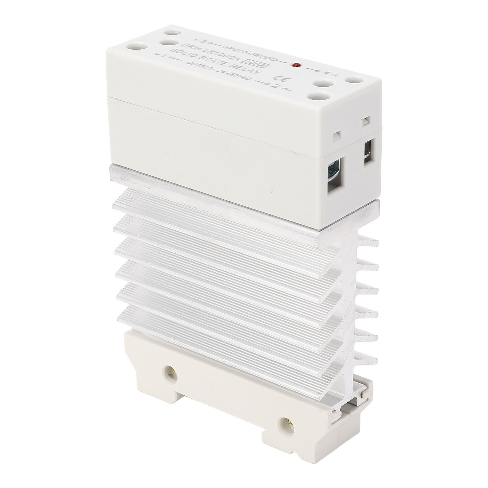 Einphasiges Halbleiterrelais Auf Din-schiene, 100 A Dc/ac-wandler, 3-32 V Dc-eingang, 24-480 V Ac-ausgang.