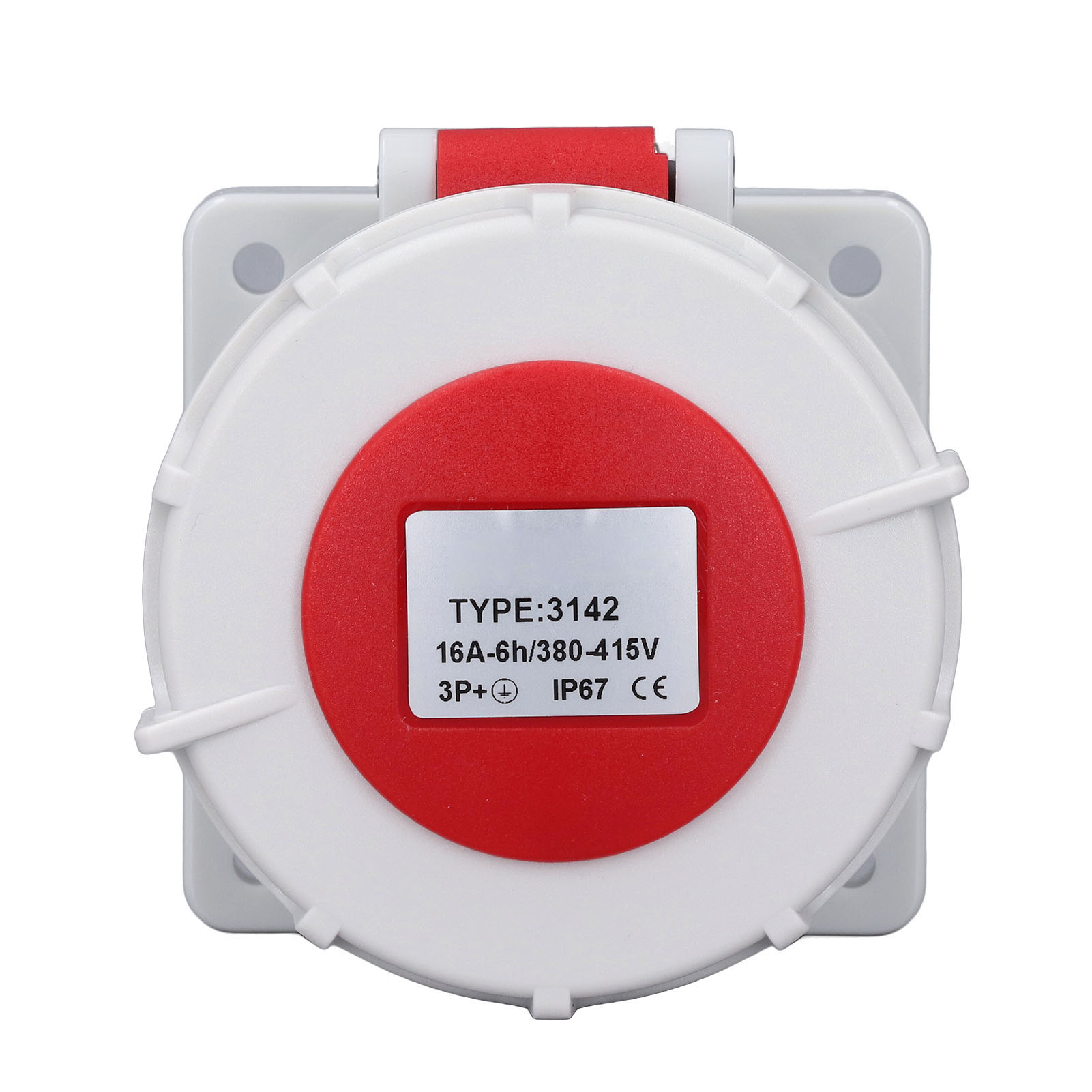 Ip67-dreiphasen-industriesteckdose Mit 4 Pins, Versenkt, Wasserdicht, 16 A Schutzart, Ac 380–415 V