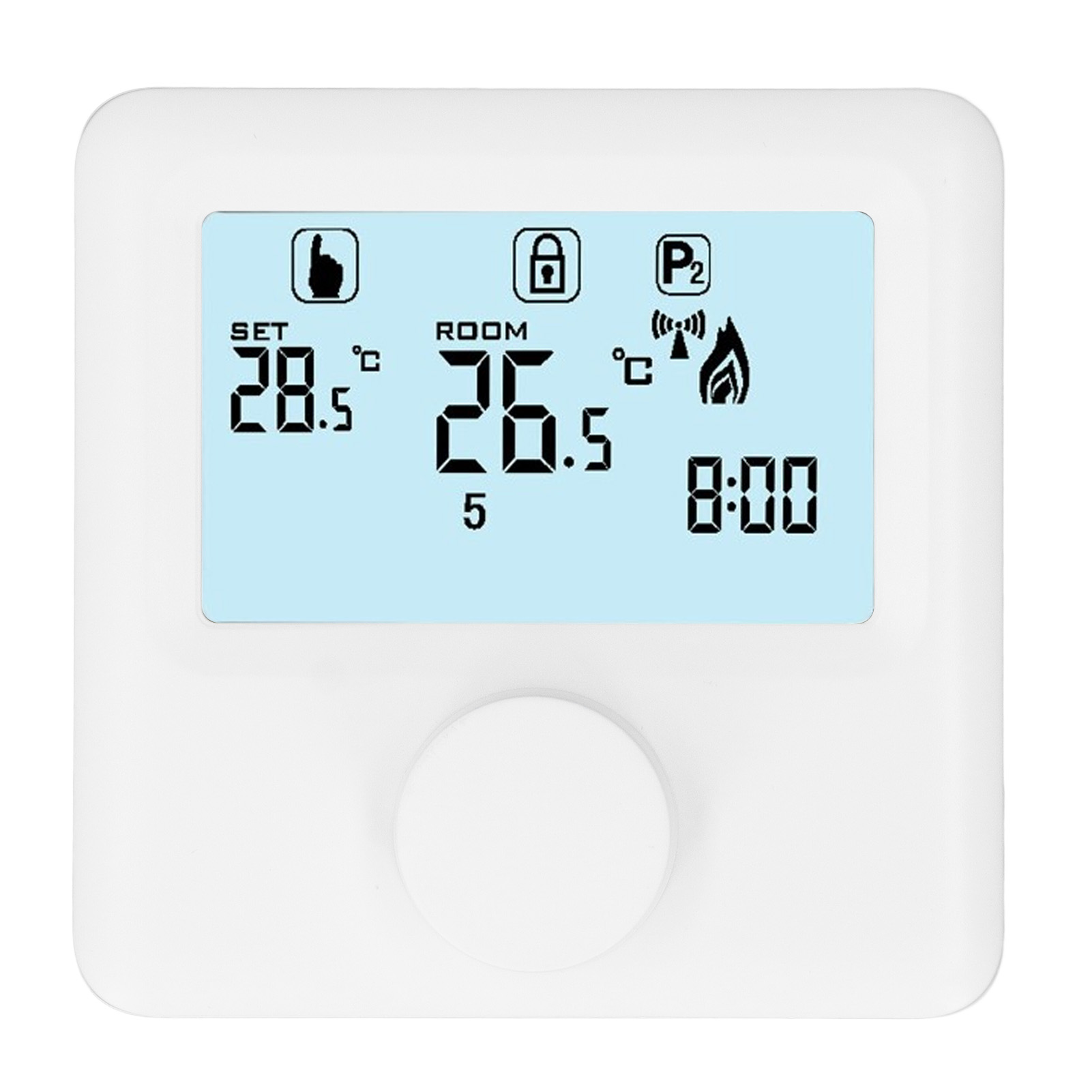 Programmierbarer Thermostat Mit Lcd-anzeige Und Digitalem Temperaturregler Für Heizkessel, Weiß, 30–230 V Dc