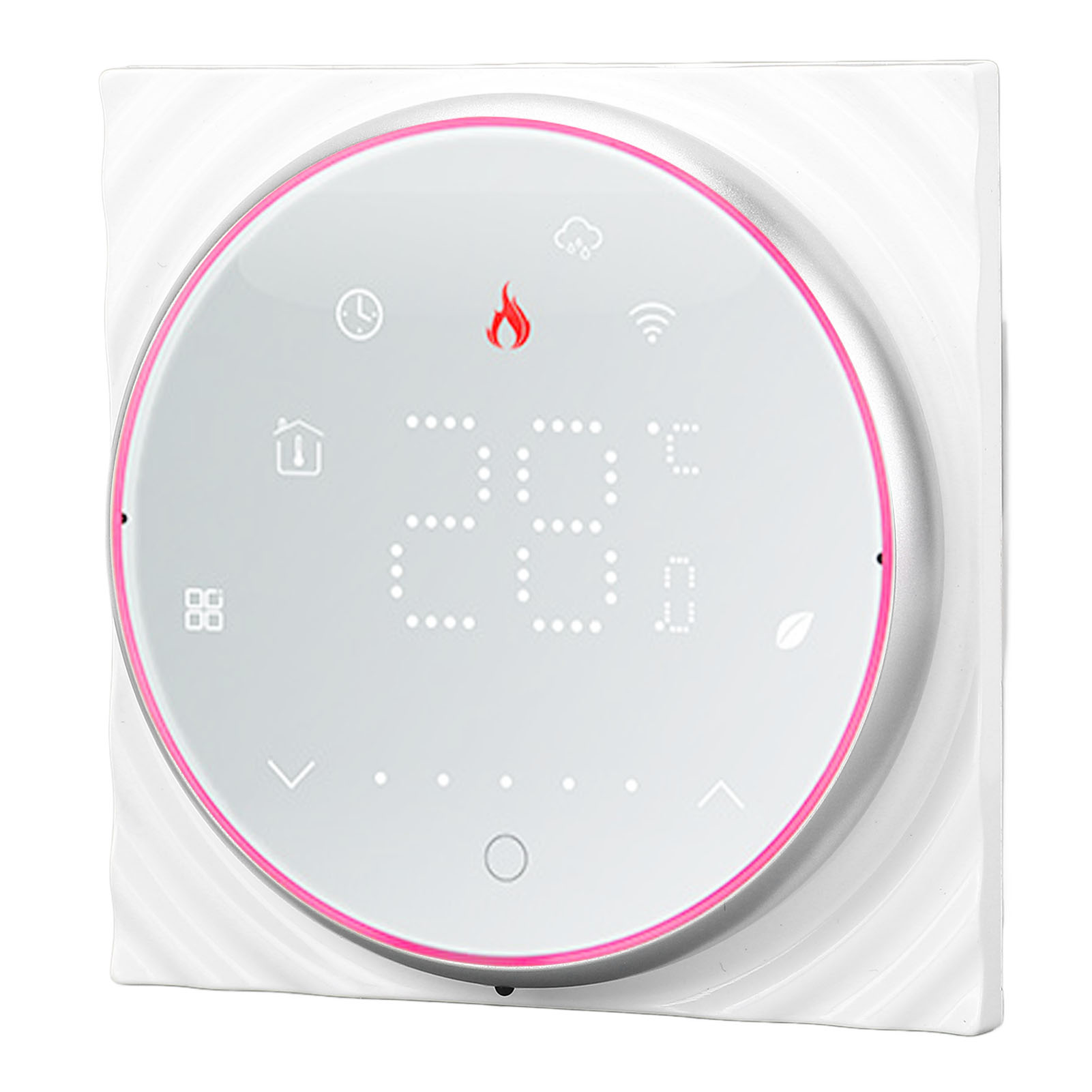 Wi-fi-thermostat Mit Lcd-bildschirm, Intelligenter Temperaturregler Für Fußbodenheizungen Im Wohnbereich, 86 Zoll (218 Cm) Quadratische Unterputzdose, 95-240 V, 5 A, Weiß.