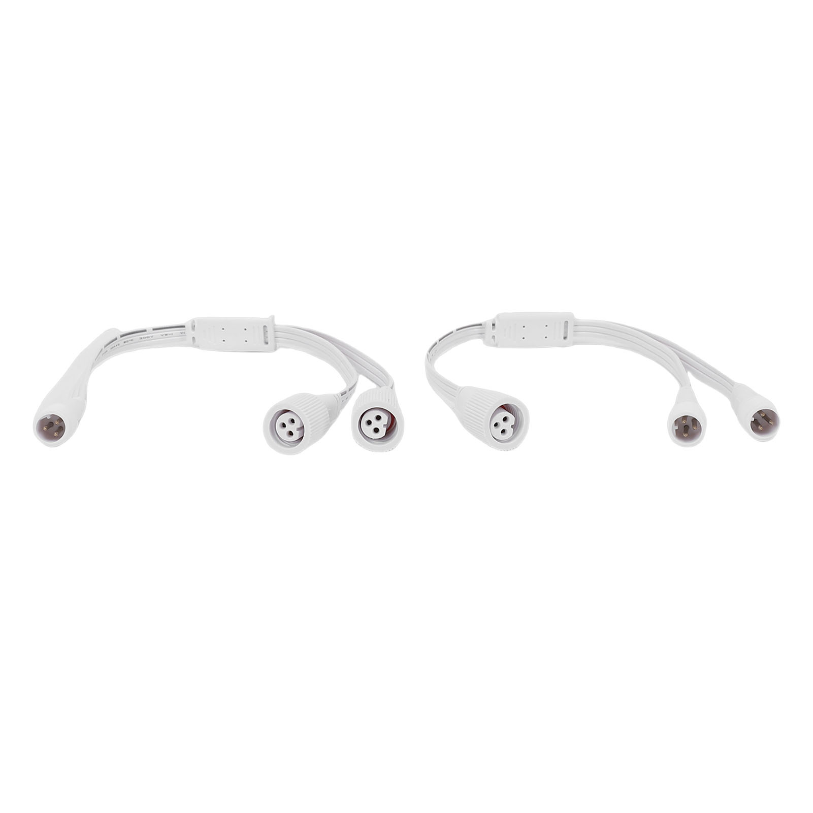 Packung Mit 2 Y-verbindern Für Außenbeleuchtung, Kompatibel Mit Den Govee Permanent Modellen H705a, H705b Und H705c (3 Pins, 1 Stecker Auf 2 Buchsen Und 2 Stecker Auf 1 Buchse), Weißes Verlängerungska