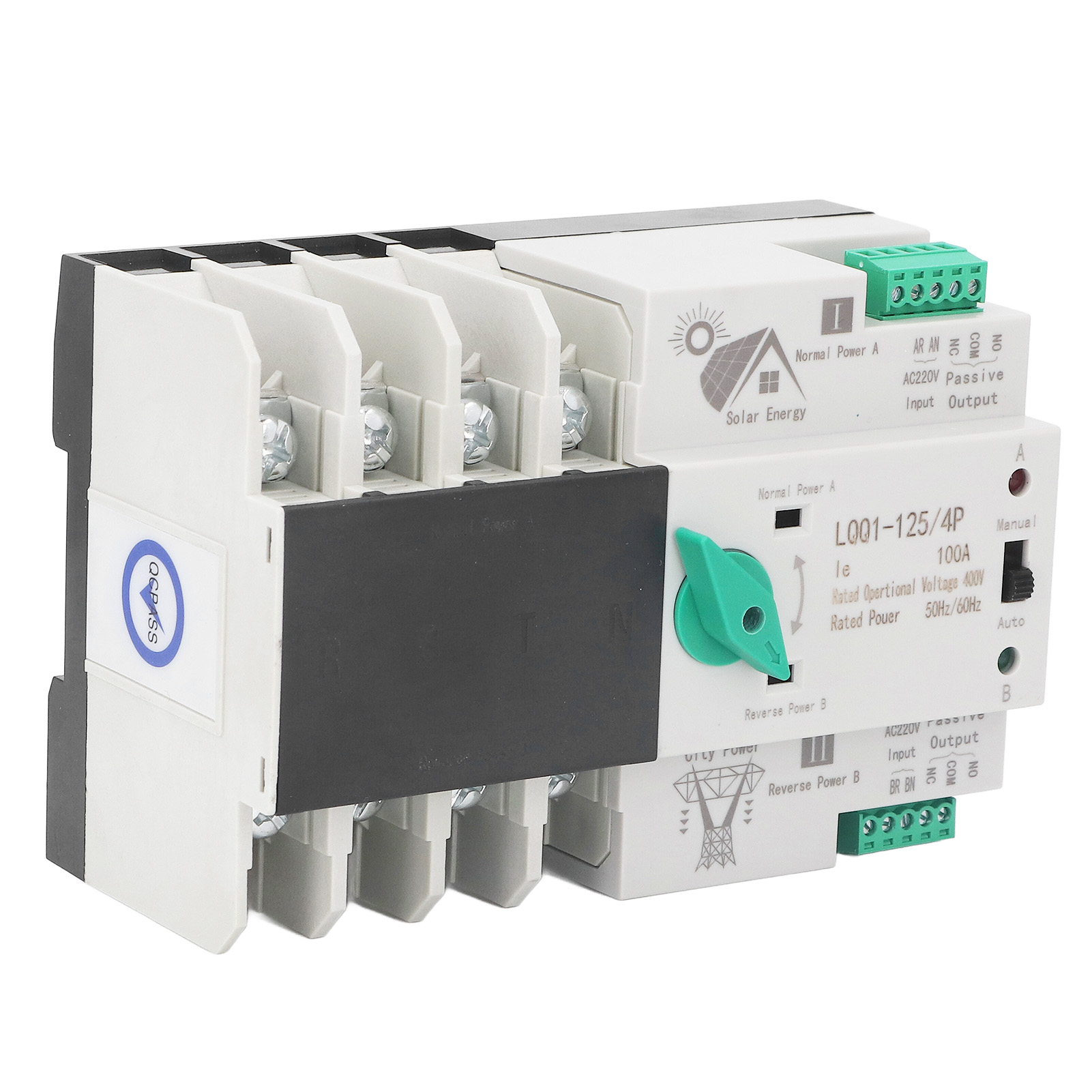 Automatischer 4-poliger Dual-power-umschalter Mit Schneller Schaltfunktion, Pv-typ, Ac 400 V, 100 A, Für Haushalt Und Industrie