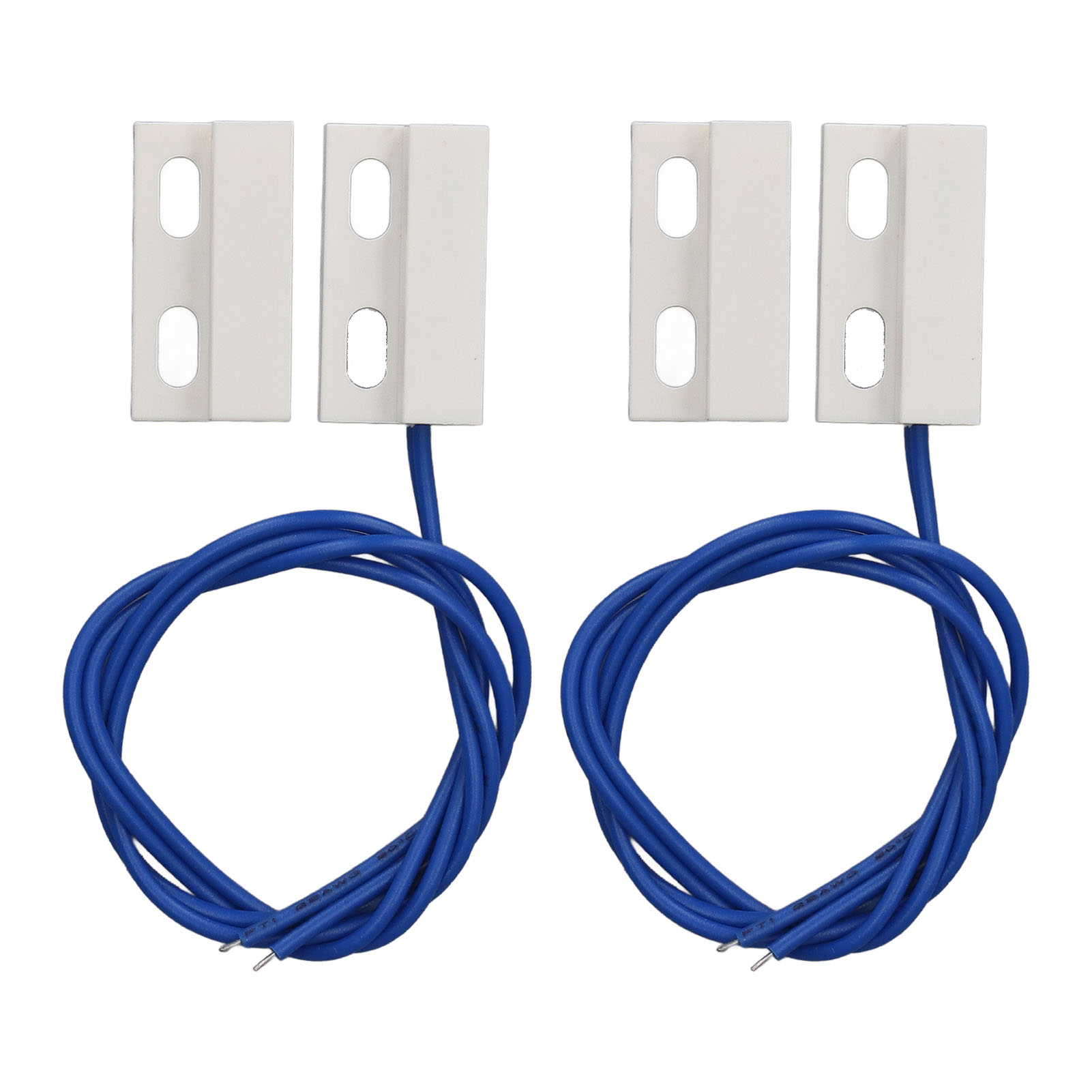 2 Paar Normalerweise Geschlossene, Flächenbündig Montierte Magnet-türschalter Für Fenster Und Tore Mit Kontaktsensor Für Hausalarmanlagen, 220 V Wechselstrom, Weiß.