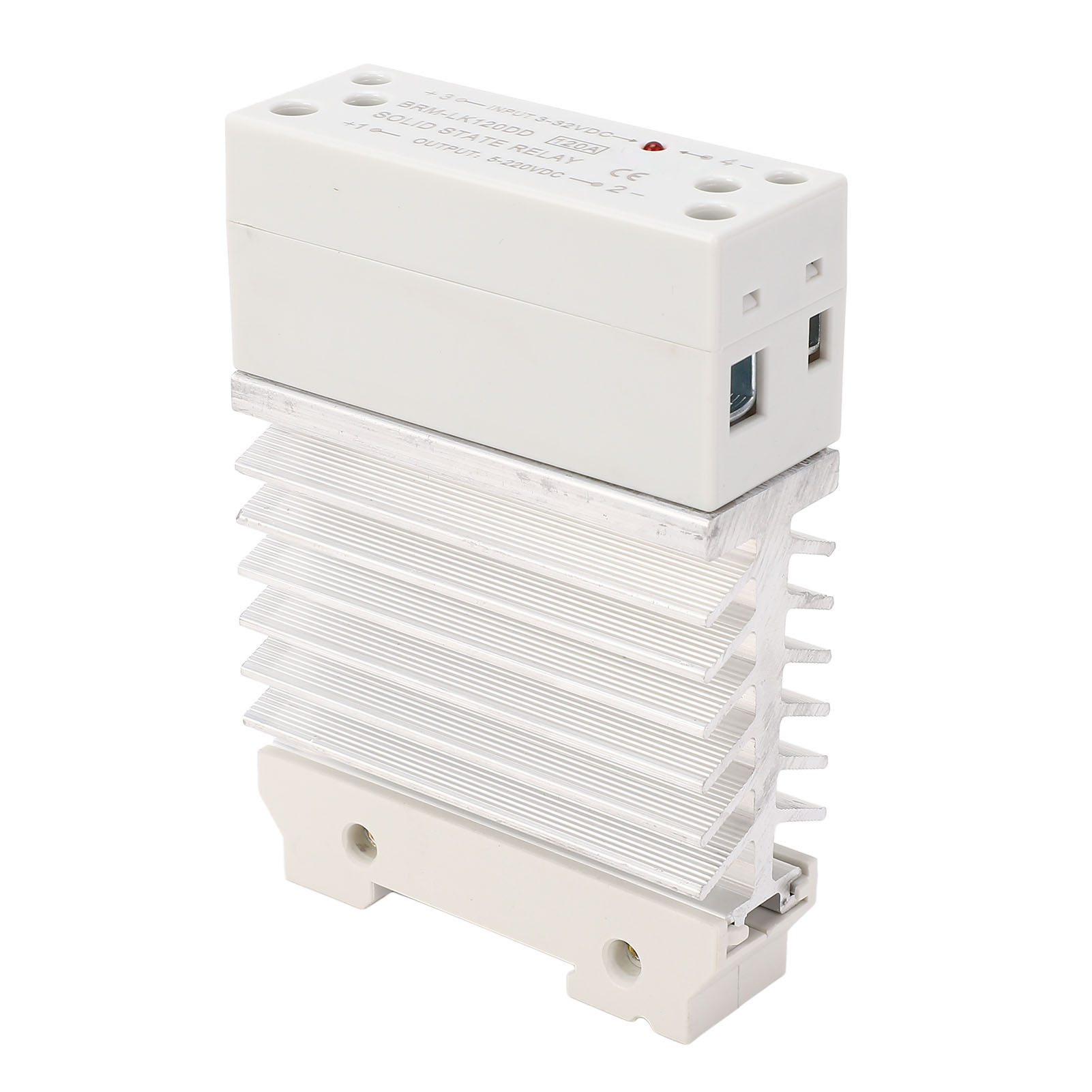 Einphasiges 120-a-halbleiterrelais Zur Din-schienenmontage Mit Kühlkörper Eingang: 3–32 V Dc Ausgang: 5–220 V Dc