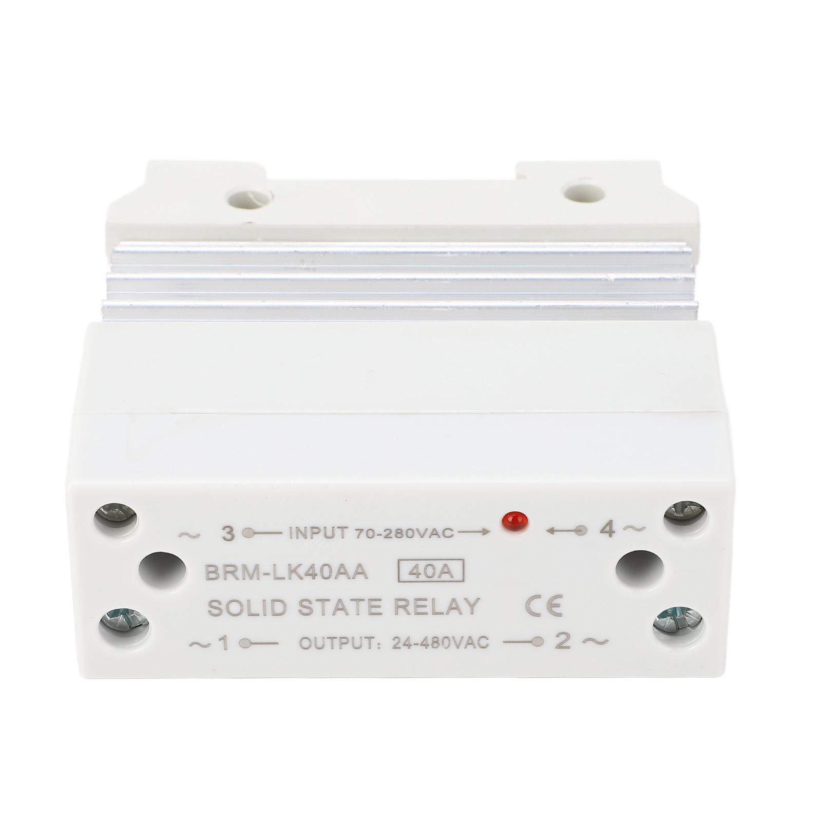 Einphasiges Halbleiterrelais Auf Din-schiene Mit Integriertem Kühlkörper, Eingang 70-280 V Ac, Ausgang 24-480 V Ac.
