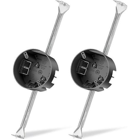 Set Aus 2 Deckenventilatorhalterungen Mit Verstellbarer Anschlussdose (36 Bis 57 Cm) Und Tragstange, Grau