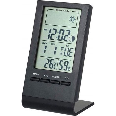 Innenthermometer Mit Hygrometer, Hochpräzises Digitales Lcd-thermometer Mit Hygrometer, Genaues Tischthermometer, Digitales Thermometer Mit Hygrometer Für Zuhause (schwarz)