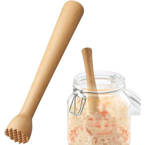 Longziming – Cocktailstößel Aus Buchenholz – Perfekt Für Mojitos, Eiskaffee Und Tee – Robuster Stößel Für Bars, Cafés Und Zuhause – Ideal Zum Zerkleinern Von Eis Und Kräutern