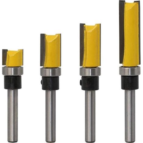 4-teiliges Set Holzfräser Mit Kugellager – Universelles Fräserset Für Die Holzbearbeitung – 6,35 Mm (1/4 Zoll) Schaft – Geeignet Für Heimwerkerprojekte