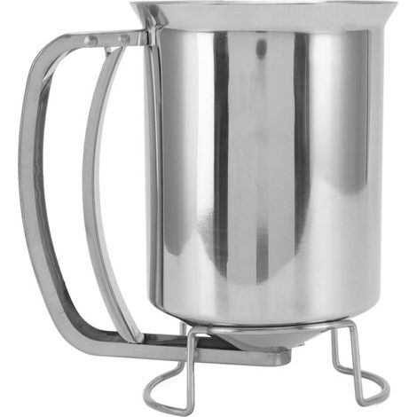 Longziming – Teigportionierer Aus Edelstahl (850 Ml) Mit Weichem Griff – Ideal Für Pfannkuchen, Muffins, Waffeln, Cupcakes Und Kekse. Ein Praktisches Backzubehör Für Stundenlanges Backvergnügen.