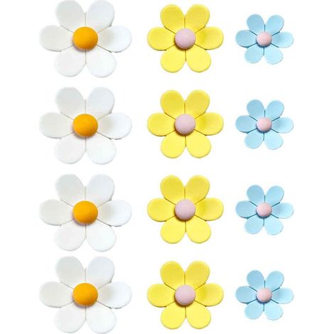 12 Kühlschrankmagnete – Niedliche Kühlschrankmagnete – Bunte Dekomagnete – Blumenförmige Magnete – Für Küchen- Oder Büroschränke (4 Große Weiße)
