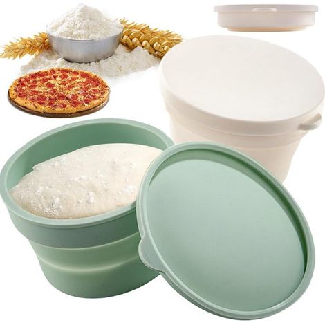 Longziming – Pizzateigform – Teigpfanne – Faltbar – Antihaftbeschichtet / Ofenfest – Für Pizza- Und Brotteig – 2er-set – Grün Und Weiß