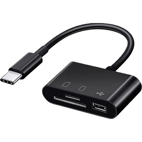 Longziming – 3-in-1 Usb- Und Usb-c-sd-kartenleser – Plug-and-play-speicherkartenleser Für Smartphones, Tablets Und Pcs, Kompakt Und Schnell