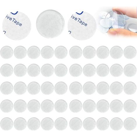 Longziming - Packung Mit 50 Transparenten, Rutschfesten Pvc-untersetzern, 2,5 Cm Dick, Selbstklebend, Zum Schutz Von Glastischen Und Möbeln Vor Kratzern Und Verrutschen.