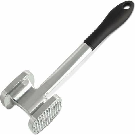 Fleischklopfer – Aluminiumhammer – Rutschfester Griff – Zum Kochen Und Grillen – Aufhängeöse – Für Den Professionellen Einsatz – Silber – 27 Cm – 1 Stück