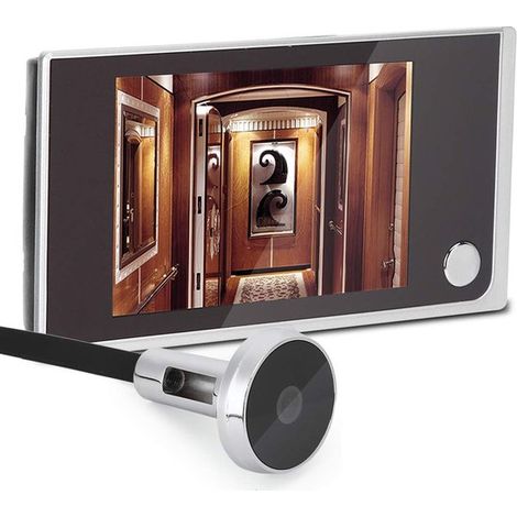 Video-türklingel – Sicherheitskamera – Digitaler Türspion – 3,5-zoll-farb-lcd-bildschirm – Klare Bilder Und Flüssige Sicht Dank 120°-weitwinkel – 1 Stück – Für Ihre Haussicherheit – Schwarz