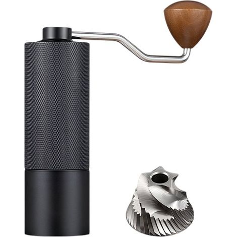 Longziming Handkaffeemühle – Verstellbares Mahlwerk – Hochwertige Präzisionskaffeemühle – Für Espresso Und Filterkaffee – Holzgriff – Schwarz