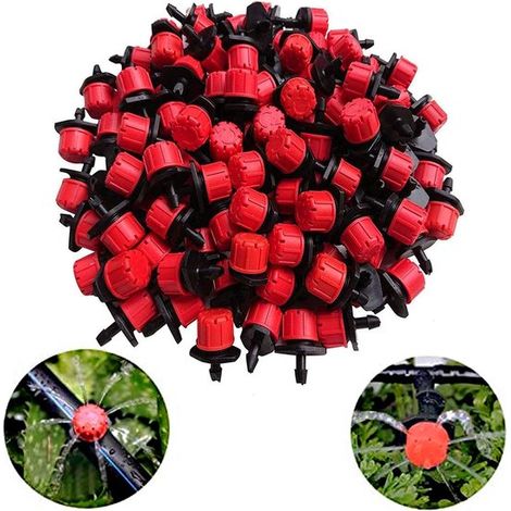 Dailygoody – 100 Verstellbare Sprühdüsen – Mikro-tropfbewässerung – Verstopfungsfrei – Gartenbedarf – Tropfer – Wassersparend...