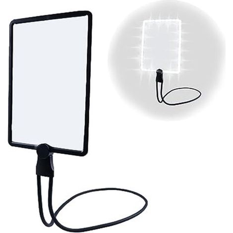 Beleuchtete Nackenlupe – 5-fache Vergrößerung – Lupe Mit Led-beleuchtung – Sticklupe – Lupe – Nackenlampe – Leselupe Für Senioren – Beleuchtete Lupe