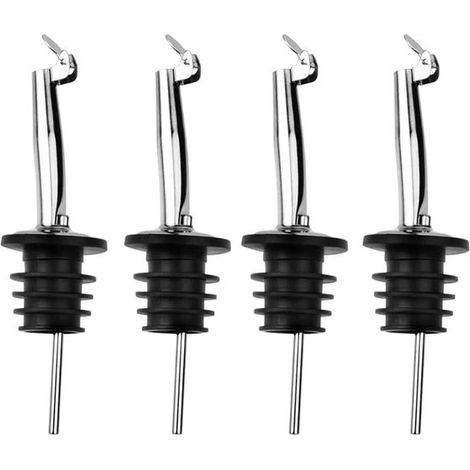 Longziming Ausgießverschlüsse Für Flaschen – 4er-set – Universell Für Wein, Öl, Essig, Cocktails – Baby-bar- Und Küchenzubehör – Schwarz