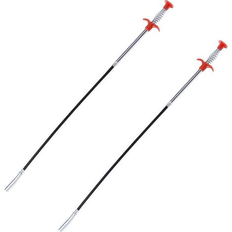 2-teiliges Abflussreinigungswerkzeug – 60 Cm Lange, Flexible Zange Mit 4 Backen – Abflussreiniger