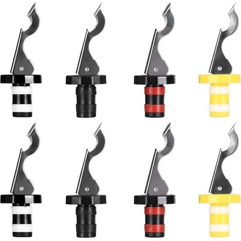 Carmdering – Edelstahl-weinstopper – 8er-set Weinstopper – Flaschenverschlüsse – Manueller Getränkestopper – Wiederverwendbare Weinstopper – Luftdichter Verschluss – Verschiedene Farben
