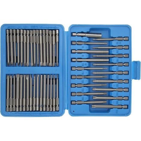 Longziming – 50-teiliges Schraubendreher-bit-set – Cr-v-stahl – Magnetischer Bithalter – Extra Lange Bits – Professioneller Koffer – Für Reparaturen, Kfz- Und Bauarbeiten – Blau