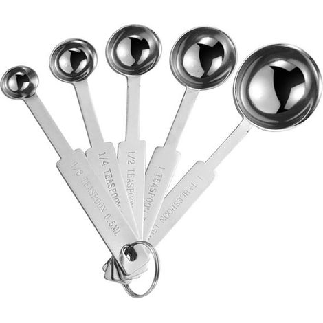 Longziming – 5-teiliges Messlöffel-set – 1/8 Tl, 1/4 Tl, 1/2 Tl, 1 Tl, 1 El – Messlöffel Aus Lebensmittelechtem Edelstahl – Teelöffel Und …