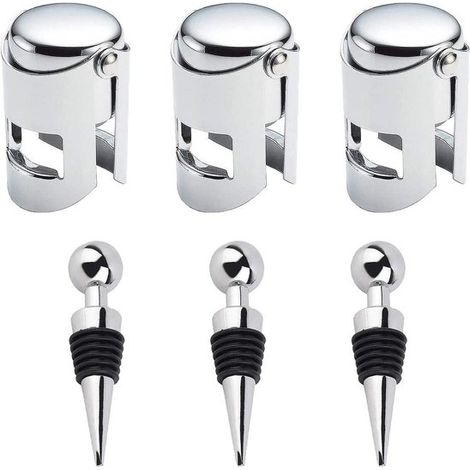Flaschenverschlüsse Aus Edelstahl – Weinverschlüsse – 6er-set – Champagnerverschlüsse – Flaschenverschlüsse – Edelstahl – Weinverschlüsse – Für Champagnerflaschen – Schutzverschlüsse