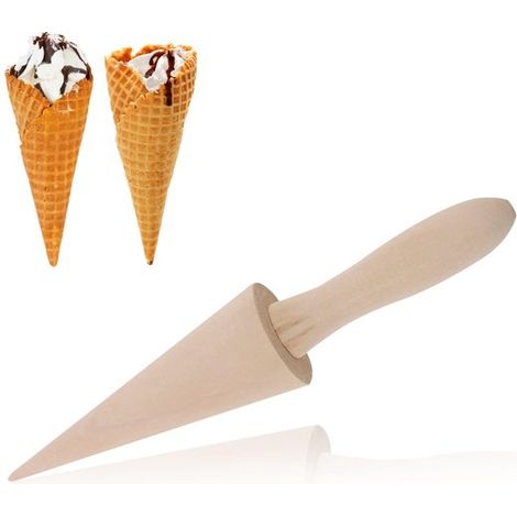 Waffelhörnchenform – Waffeleisenform – Eiswaffelform – Waffeleisenformen – Holzform – Ergonomischer Griff – Geeignet Für Hausgemachtes Eis – Leicht Zu Reinigen