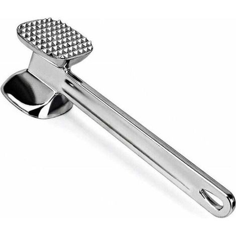 Longziming Fleischklopfer – Doppelseitiger Fleischklopfer – Robustes Metall – Ergonomischer Griff – Zwei Oberflächenstrukturen – Ideal Zum Kochen Und Grillen