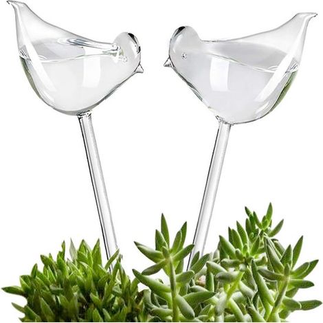 Automatische Bewässerungskugeln Für Pflanzen – Mundgeblasene Glaskugel – Für Zimmerpflanzen – Transparente Vogelform – 2er-set