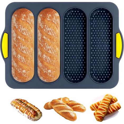 Brotbackform – Baguetteform – Antihaftbeschichtung – 1-teilig – Silikon – Zusammenklappbar Mit Deckel – Belüftungsventil – 22,5 X 12,5 X 12,5 Cm – Ofen-, Gefrier- Und Toastgeeignet