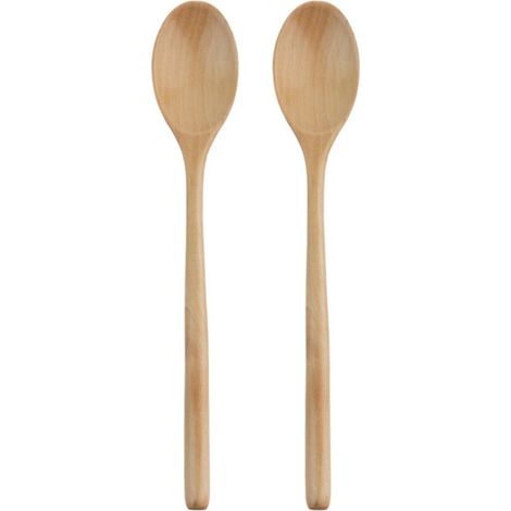 Set Mit 2 Ovalen Holzlöffeln, 23,5 Cm – Robuste Küchenutensilien Zum Kochen Und Backen – Set Unzerbrechlicher Holzlöffel