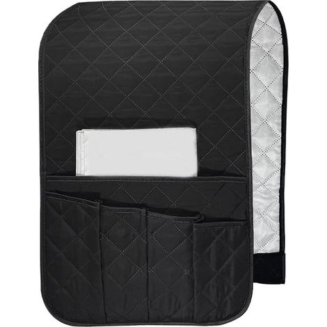 Longziming – Sofa-armlehnen-organizer – 5-fächer-aufbewahrung Mit Rutschfestem Verschluss – Strapazierfähiges Polyester, 90 × 43 Cm – Schwarz