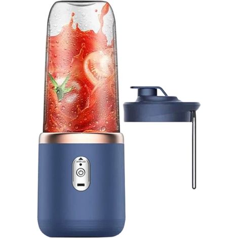 Longziming – Mini-standmixer Für Smoothies Und Milchshakes – Usb-wiederaufladbarer, Tragbarer Standmixer Mit 6 Edelstahlklingen, 450 Ml Fassungsvermögen, Ideal Für Zuhause, Sport, Reisen Und Mehr