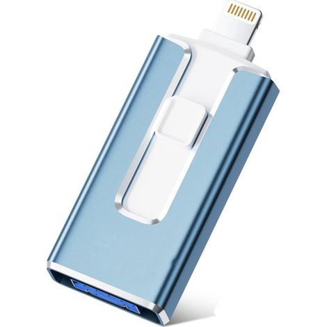 Ynkkvre Usb-stick Für Pc Und Smartphone – Usb 3.0 4-in-1 – Usb-c – 128 Gb – Mini-usb – Speichererweiterung Für Smartphones – Blau