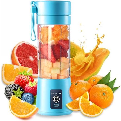 Mini-standmixer – Smoothie-maker – Tragbar Mit 6 Klingen Und Usb-akku – 1 Stück – Für Zuhause Und Unterwegs – Blau