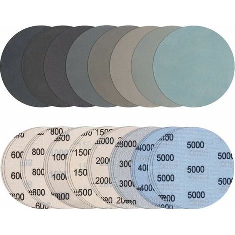 Schleifpapier-set – Runde Scheiben – Nass- Und Trockenpolieren – Metall- Und Holzschleifen – Siliziumkarbid – Heimwerkerbedarf – Polierpads – Braun – 125 Mm – 24 Stück
