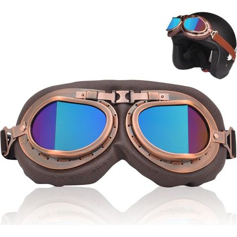 Retro-motorradbrille – Winddichte Motorradbrille – Gebogener Rahmen, Uv-schutz – 1-teilig – Ideal Für Outdoor-sportarten Und Vintage-stil – Braun