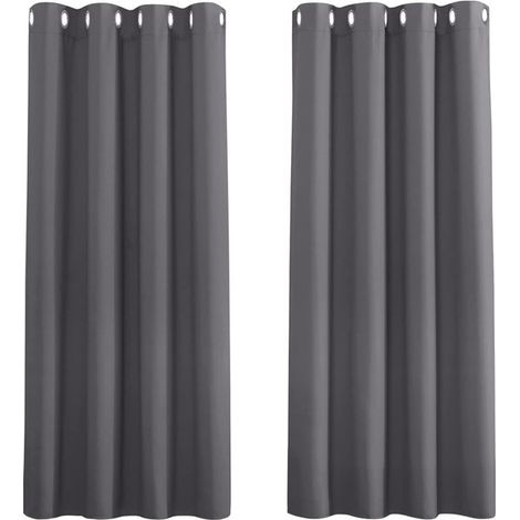 Verdunkelungsvorhang Für Den Innen- Und Außenbereich Mit Ringen – Garten – Terrasse – Balkon – Wasserdicht – 132 X 274 Cm – Dunkelgrau