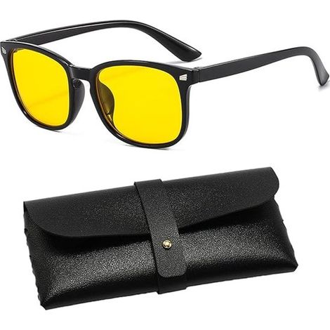 Longziming Nachtfahrbrille – Gelb – Entspiegelte Gläser – Blendschutz – Uv-schutz – Tr-material – Leicht Und Flexibel – Sicheres Fahren Bei Schlechten Sichtverhältnissen