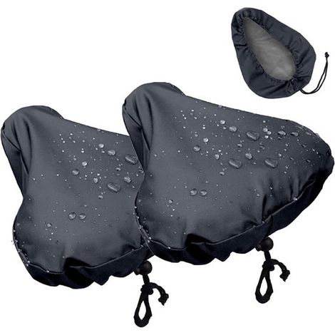 Longziming – Set Mit 2 Wasserdichten Fahrradsattelbezügen – Elastische Und Universelle Schutzhüllen Für Fahrradsättel, Geeignet Für Rennräder, Mountainbikes Und Andere Fahrräder, Schutz Vor Regen